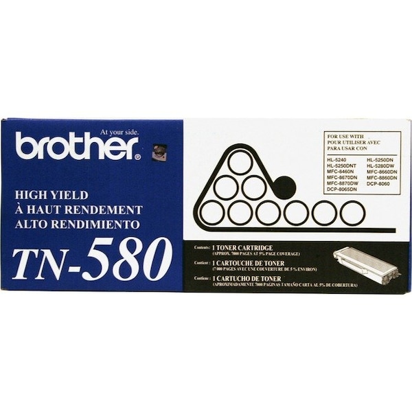 Brother Brother TN580 Original Toner Cartridge - Laser - 7000 Pages - Black - 1 Each TN580 - main