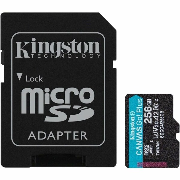 Kingston 256GB microSDXC Canvas Go Plus Gen4 200MB/s A2 U3 V30 Card + Adapter SDCG4/256GB - main