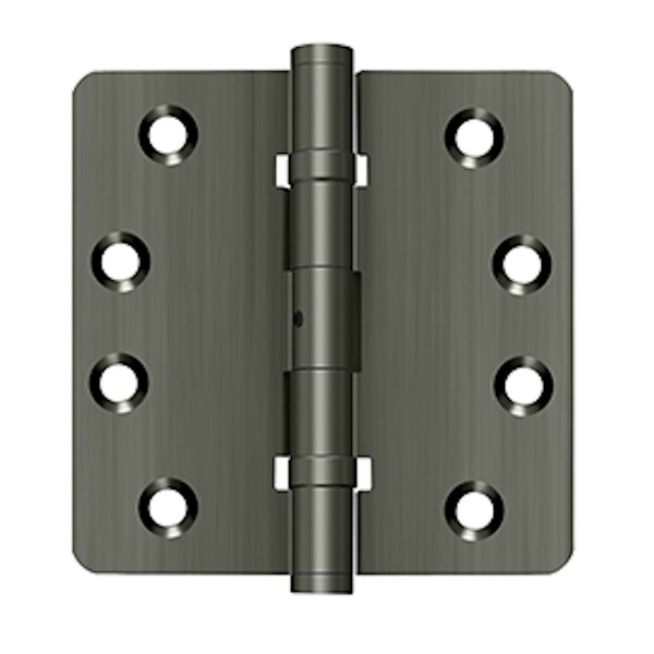 Deltana Pair of 4 x 4 x 1/4 Ball Bearing Radius Hinges with Non Removable Pin; Antique Nickel Finish DSB4R4NB15A - main