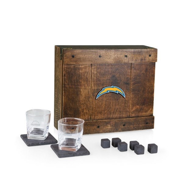 Picnic Time Family Of Brands NFL Los Angeles Chargers - Whiskey Box Gift Set 605-10-509-347-2 - main
