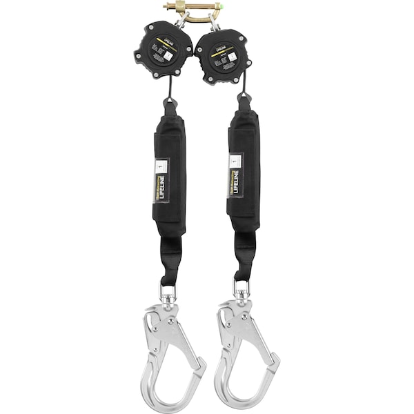 Ironwear 6' Class 1 Dual Leg Self Retracting Lifeline w/ Rebar Hooks 2206D-ARH - main