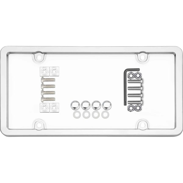 Cruiser Accessories Cruiser Accessories 62310 Ultimate Tuf Combo License Plate Frame and Bubble Shield; Chrome And Clear 62310 - main