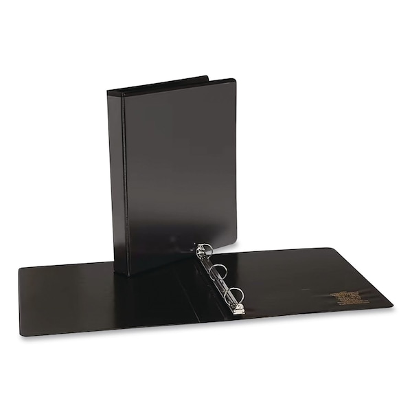 Simply Round Ring Non-View Binder, 3 Rings, 1.5" Capacity, 11 x 8.5, Black 26593 - main