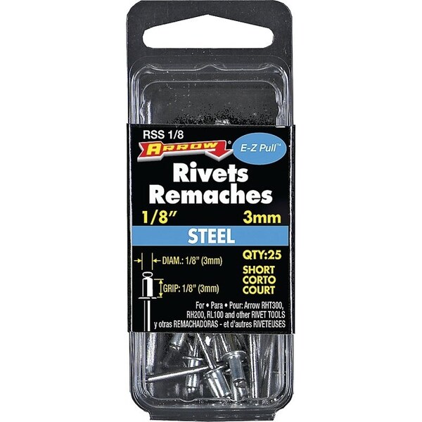Arrow Fastener Rivet Short Steel 1/8X1/8In RSS1/8 - main