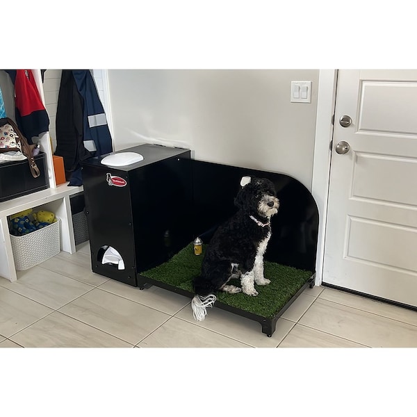 K9 Kennel Store 2ft X 3ft Quick N Clean Potty Station W/Steel Potty Attendant and Pee Guard 2X3PS-PA-PG - main
