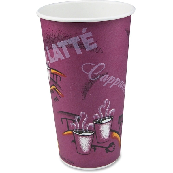 Dart Polycoated Hot Paper Cups, 20 Oz, Bistro Design, 600PK 420SI - main