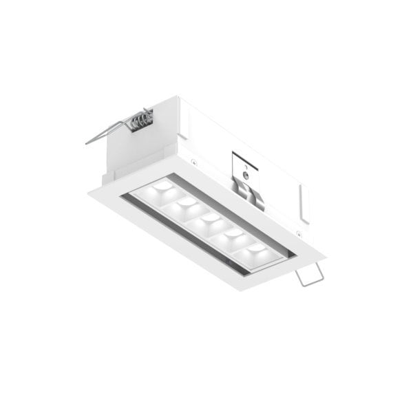 Dals Pinpoint Series 5 Light Microspot Adjustable LED Recessed Down Light, White MSL5G-CC-AWH - main