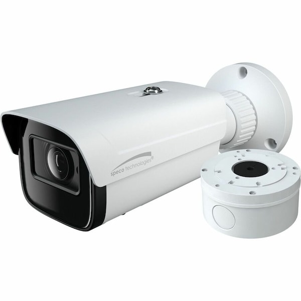 Speco Technologies 8MP H.265 IP Bullet Camera with IR, 2.8-12mm motorized Lens, Included Junction Box, White, NDAA O8VB3M - main