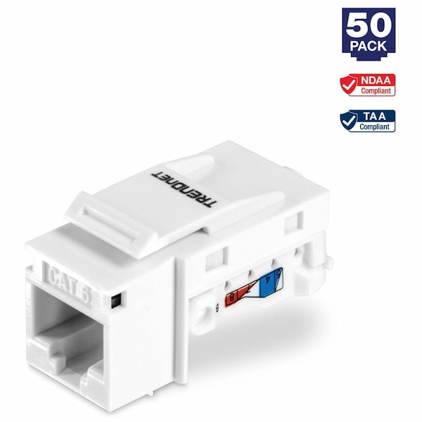 Trendnet 50 Pack Cat6 RJ-45 Keystone Jack TC-K50C6 - main
