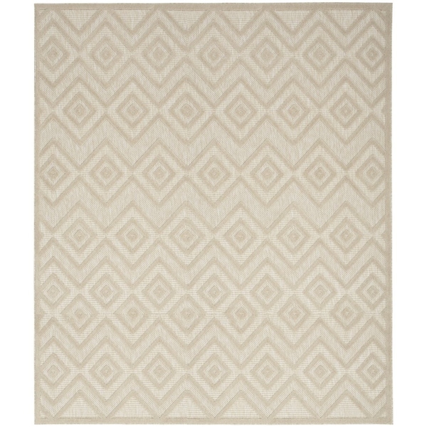 Homeroots 8' X 10' Cream And Beige Geometric Indoor Outdoor Area Rug 551116 - main