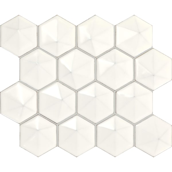 Daltile Artefino Jewel 3 in Pyramid Hexagon Mosaic 8.60 SQFT Per Carton, 10PK AR273PYRHEXMSGL - main