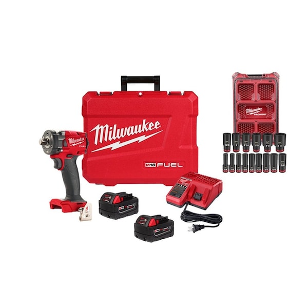 Milwaukee Tool M18 FUEL 1/2 " CPIW + SAE Socket Set 2855P-22R, 49-66-6802 - main