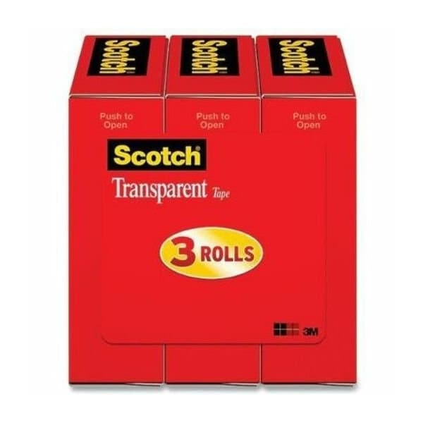 3M Office Tape, Polyolefin Backing, PK3 600K3 - main
