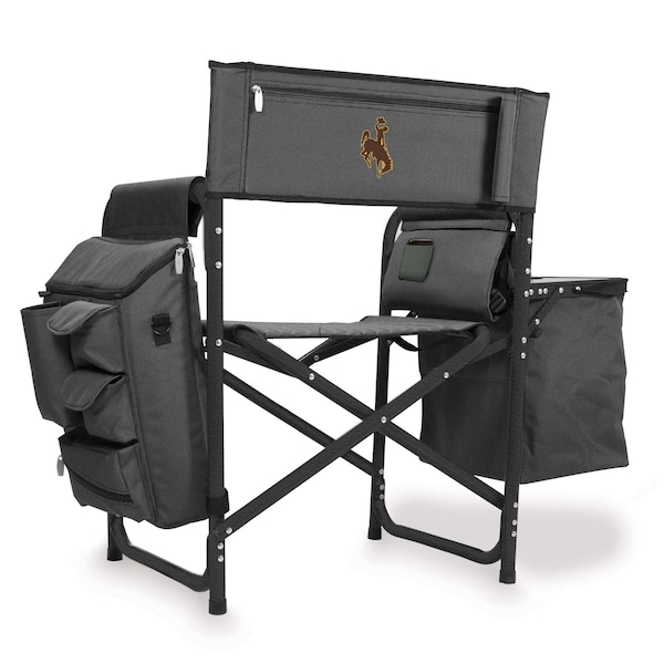 Picnic Time Family Of Brands NCAA Wyoming Cowboys Fusion Camping Chair with Side Table and Soft Cooler 807-00-679-694-0 - main