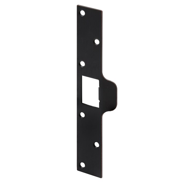 Prime-Line Maximum Security Deadbolt Tab Strike 7-7/8 inch Height x 1-1/4 inch Width with Fasteners, Bronze U 94267 - main