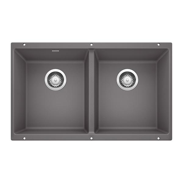Blanco Precis Equal Double Bowl, Cinder 519050 - main