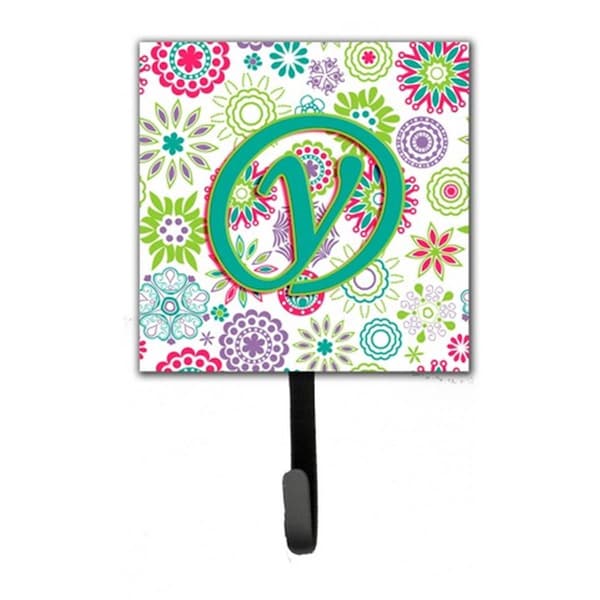 Carolines Treasures Letter Y Flowers Pink Teal Green Initial Leash and Key Holder CJ2011-YSH4 - main