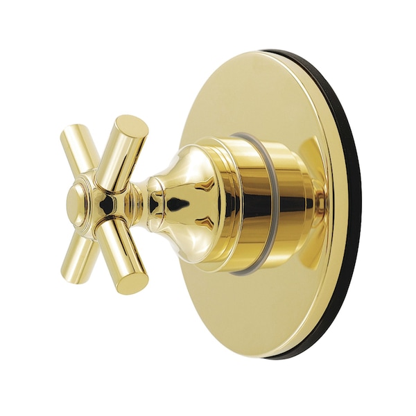 Kingston Brass Single-Handle Six-Way Diverter Valve with Round Trim Kit, Polished Brass KS4032EX - main
