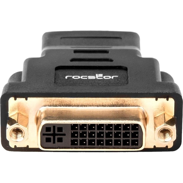 Rocstor HDMI to DVI-D Video Cable Adapter - M/F - Gold Connector - Black - 1 Y10A238-B1 - main