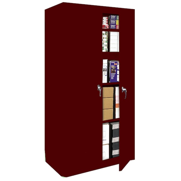 Steel Cabinets Usa Storage Cabinet, 72 in H, 36 in W, Wine Red, 4 Shelves FS-36-WR - main