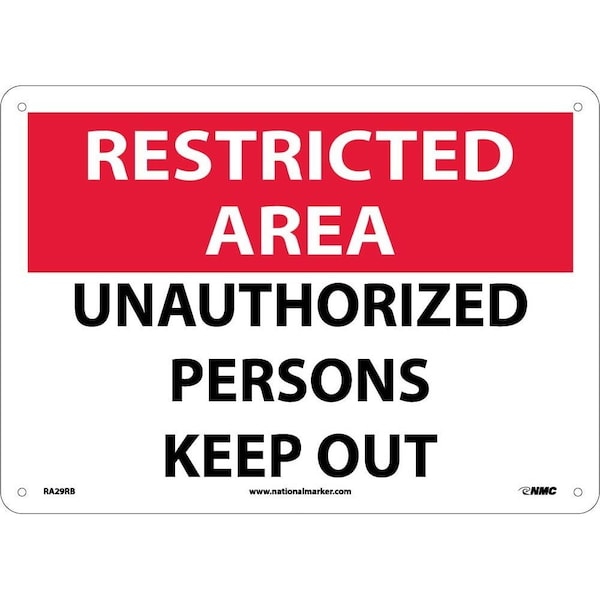 Nmc Restricted Area Unauthorized Persons Keep Out Sign, RA29RB RA29RB - main
