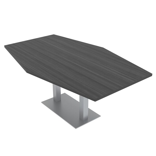 Skutchi Designs Hexagon Conference Table With Power Unit, 48 in W, 84 in L, Grey HAR-HEX.IR-48X84-DOU-WA7949-NA - main