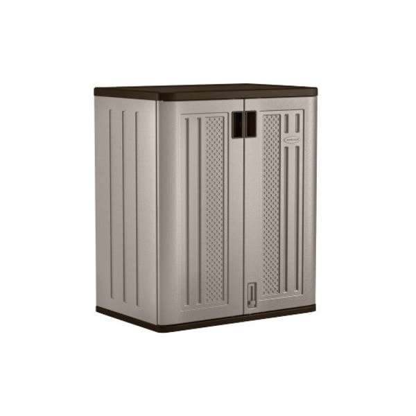 Suncast Shelving Storage Cabinet, 36 in H, 30 in W, 20-1/4 in D, Recessed Pull, Padlock Hasp, 2 Shelves BMC3600 - main