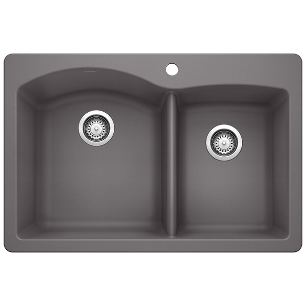 Blanco Diamond 1-3/4 Bowl Dual Deck, Cinder 441465 - main