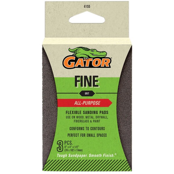 Gator Finishing 3 x 4 x 1/2 in. All-Purpose Flexible Sanding Pads, Fine, 3PK 4155 - main