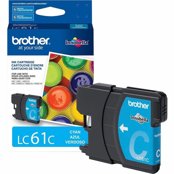 Brother LC61C Original Ink Cartridge - Inkjet - 325 Pages - Cyan - 1 Each LC61C - main