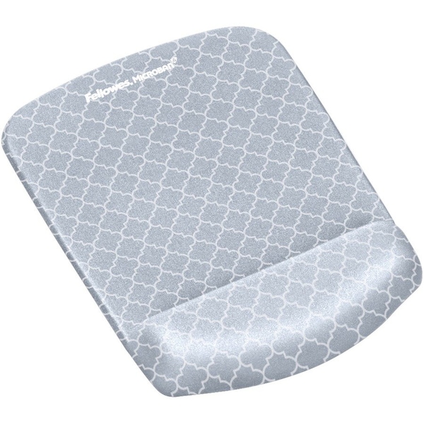 Fellowes Mouse Pad w/Wrist Support, Black/White 9549701 - main