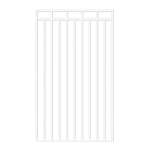 Nuvo Iron 45-in W x 68-in H Glossy Wht Benitoite Gate 48-in W Opening Self Close Hardware W/Dbl Side Handle IBG04568GW - main