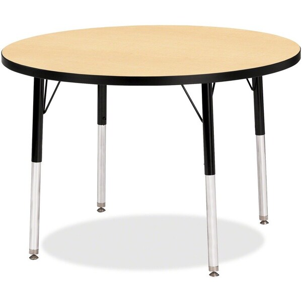 Jonti-Craft Berries Round Activity Table, 36 in. Diameter, A-height, Maple/Black/Black 6488JCA011 - main