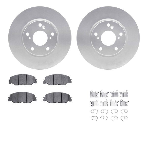 Dynamic Friction Co DFC GEOSPEC Coated Rotors with 5000 Brake Pads - Ceramic and Hardware 4512-59193 - main