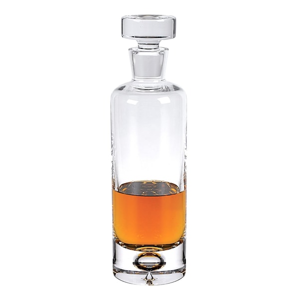 Homeroots Mouth Blown European Crystal Round Decanter 28 Oz 376141 - main