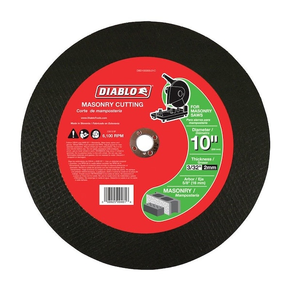 Diablo 10in. x 3/32in. x 5/8in. Masonry Cut-Off Disc DBD100093L01C - main