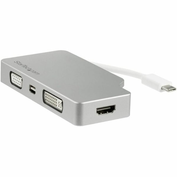 Startech.Com USB-C Multiport Adapter - 4-in-1 USB-C Video Adapter - Silver - 4K 30Hz CDPVGDVHDMDP - main