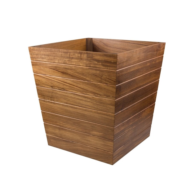 Homeroots 21in Brown Solid Wood Indoor Outdoor Square Planter Box 476244 - main