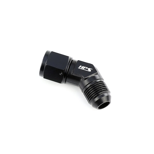Hps Performance 45 Degree -8 AN Male to Female Swivel Adapter, Aluminum, Black AN9241-8 - main