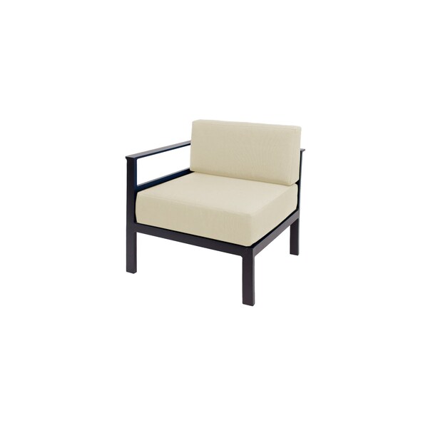 Bfm Seating Belmar Right Arm Sofa Section with Sunbrella cushions, Sand Black Frame PH6101BL-R-57012 - main