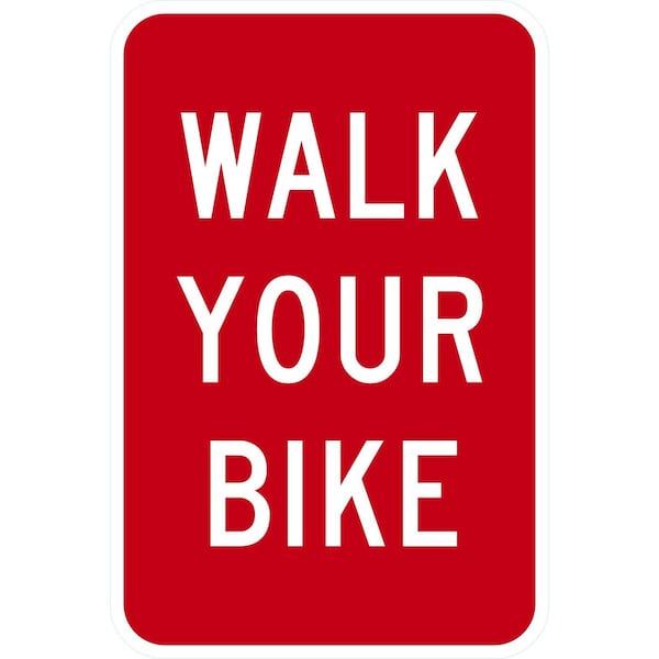 Lyle Walk Your Bike, 12x18, High Intensity Prismatic, Red G-4393-HI_12x18 - main