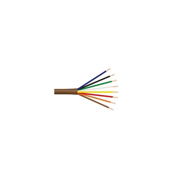 Cable Wholesale Thermostat Cable, 18/8(18AWG 8 Conductor), Solid, CMP, Spool, Brown, 250ft 10T5-08912N250 - main