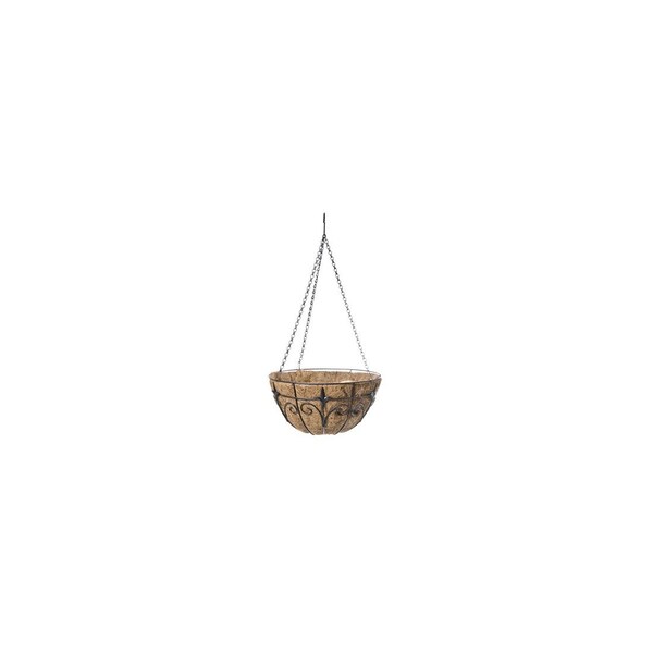 Green Thumb Hanging Plant Basket, Black Finial Motif, 14-In. 88512GT - main