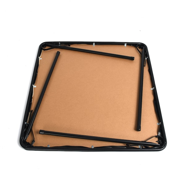Homeroots 34" Black Wood and Metal Folding Square Card Table 719202 - main