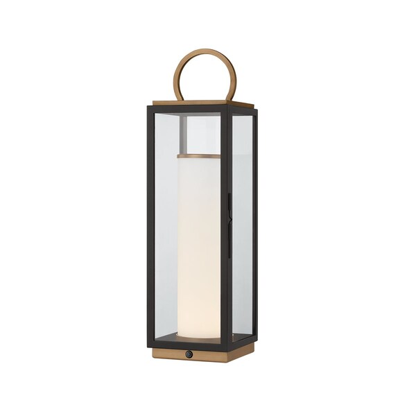 Troy Lighting Gareth Integrated LED Exterior Table Lamp, Patina Brass and Textured Black, 6.25 In x 22.5 In RTL6723-PBR/TBK - main