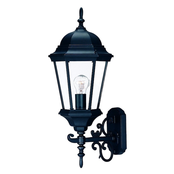 Homeroots Matte Black Domed Glass Lantern Wall Light 398591 - main
