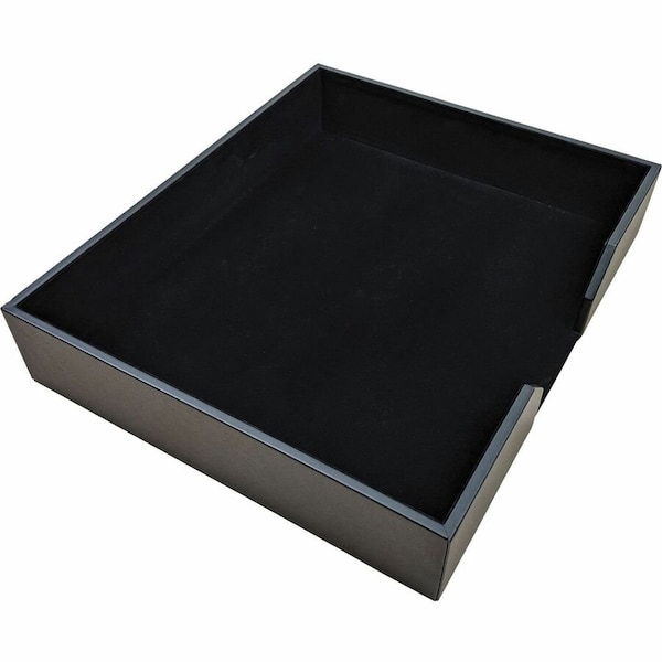 Dacasso Black Leatherette 17" x 14" Conf. Pad Holder without Coaster Holders A1363 - main