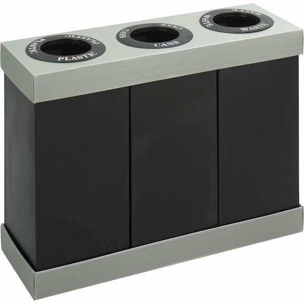 Safco Recycling Center For PlasticCansWaste, 84 Gallon, BlackGray 9798BL - main