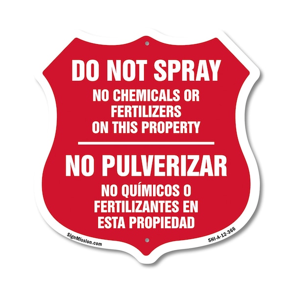 Signmission Bilingual No Spray Shield Sign Do Not Sp, 12 Inch X 12 Inch, Aluminum Metal Sign SHI-A-12-366 - main