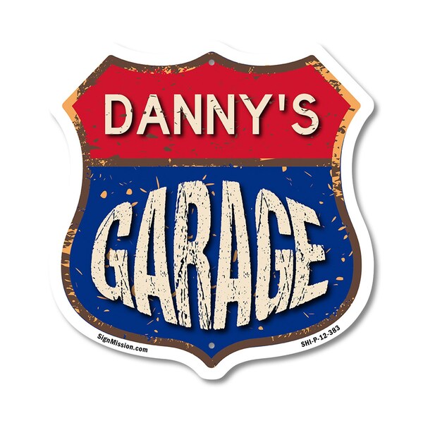 Signmission Danny's Garage, 12 Inch X 12 Inch, Plastic Sign SHI-P-12-383-DANNY - main